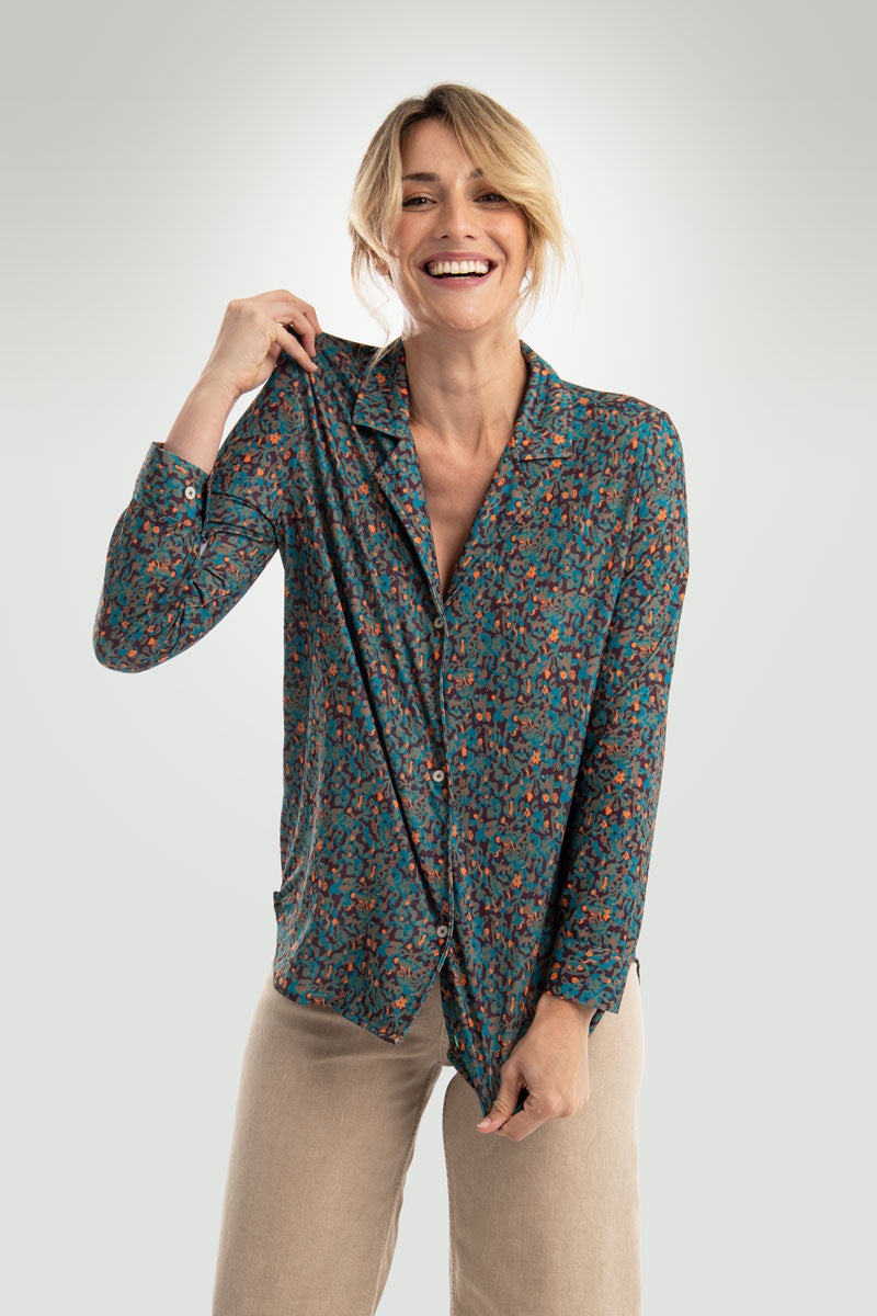 Women's bowling shirt agate ∞