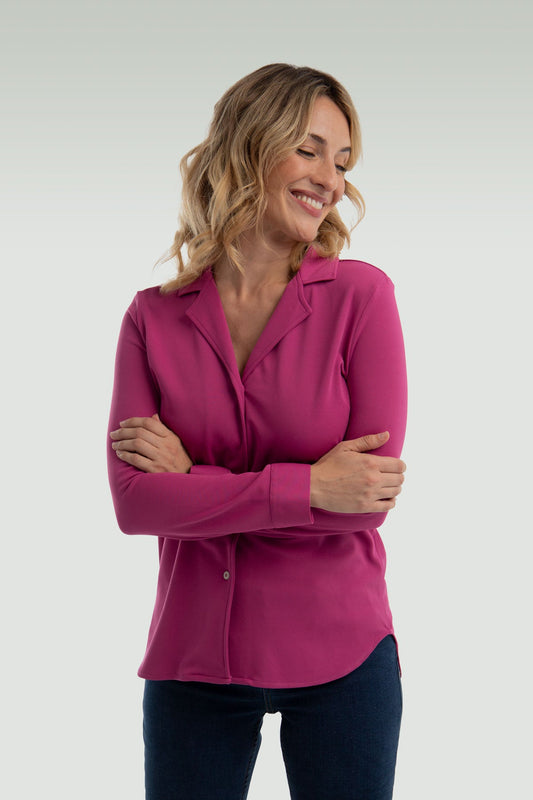 Women's bowling shirt pink geode ∞