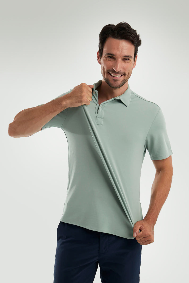 Polo manga corta verde cuarzo ∞