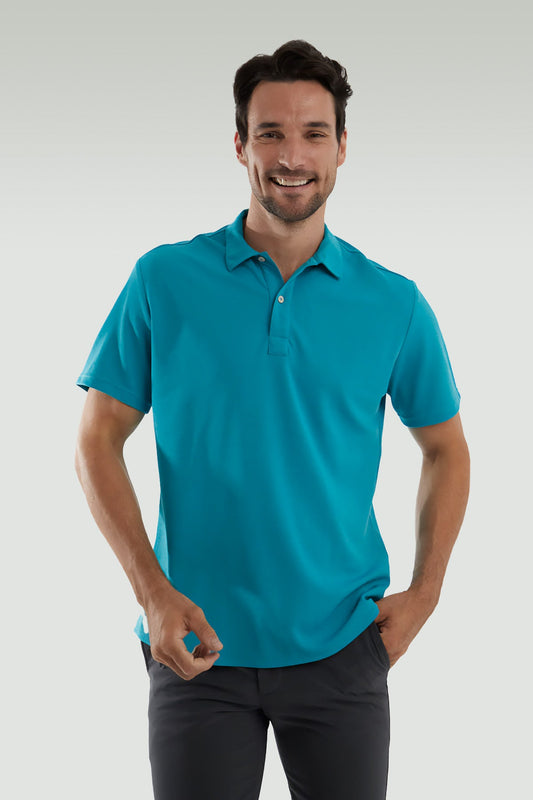 Polo manga corta azul esmeralda ∞