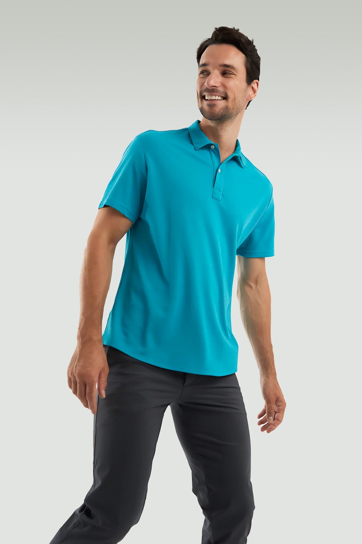 Polo manga corta azul esmeralda ∞