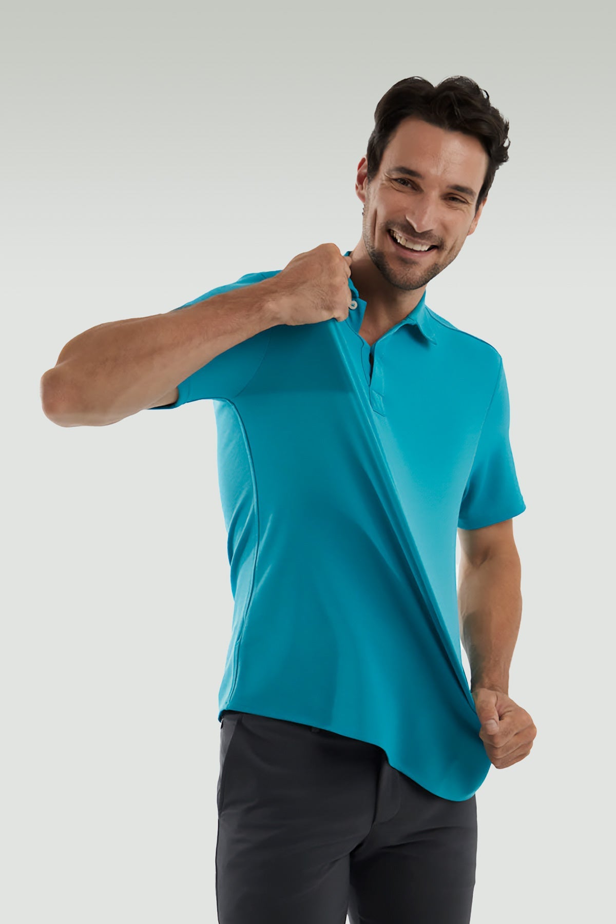 Polo manga corta azul esmeralda ∞