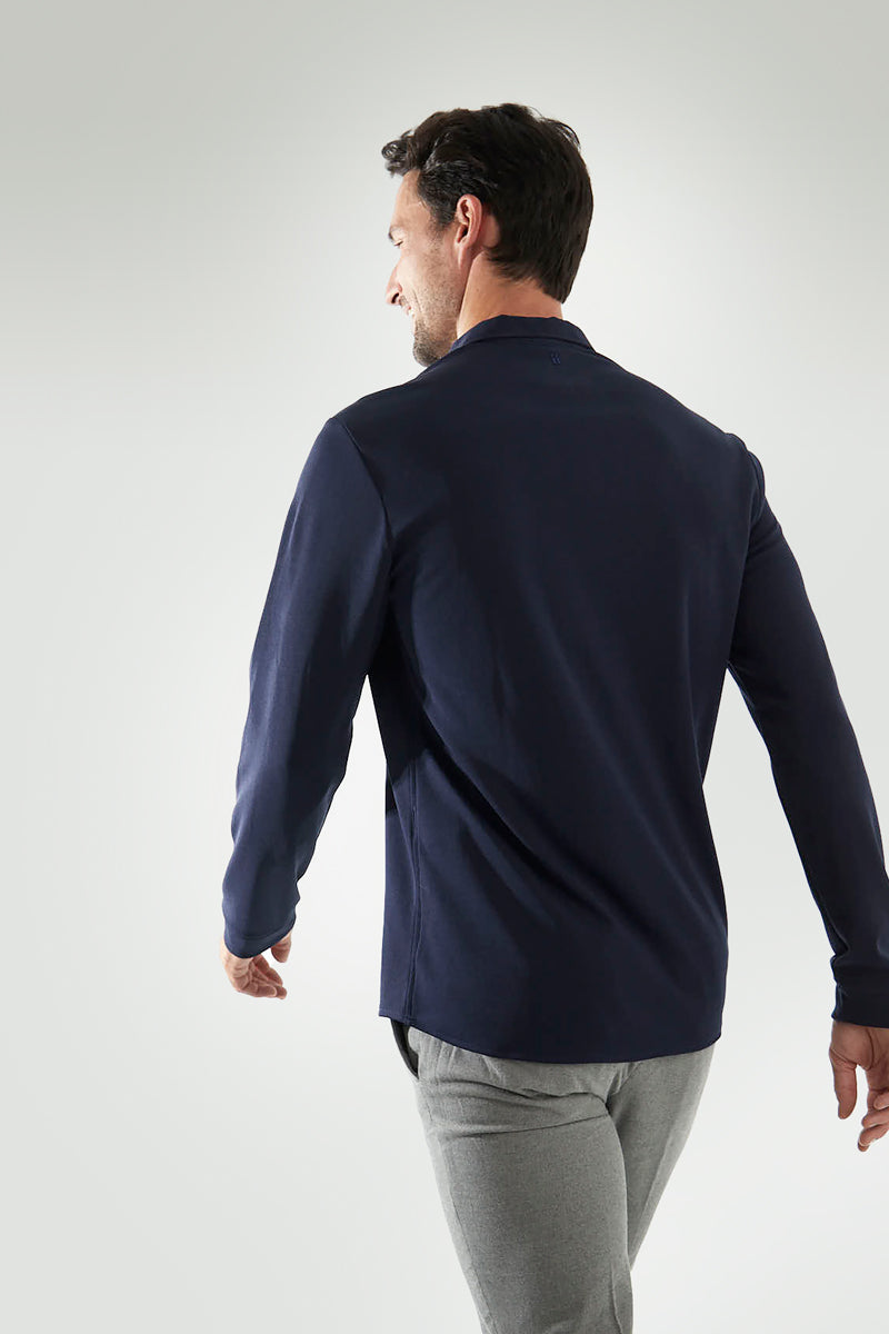 Polo manga larga azul zafiro ∞