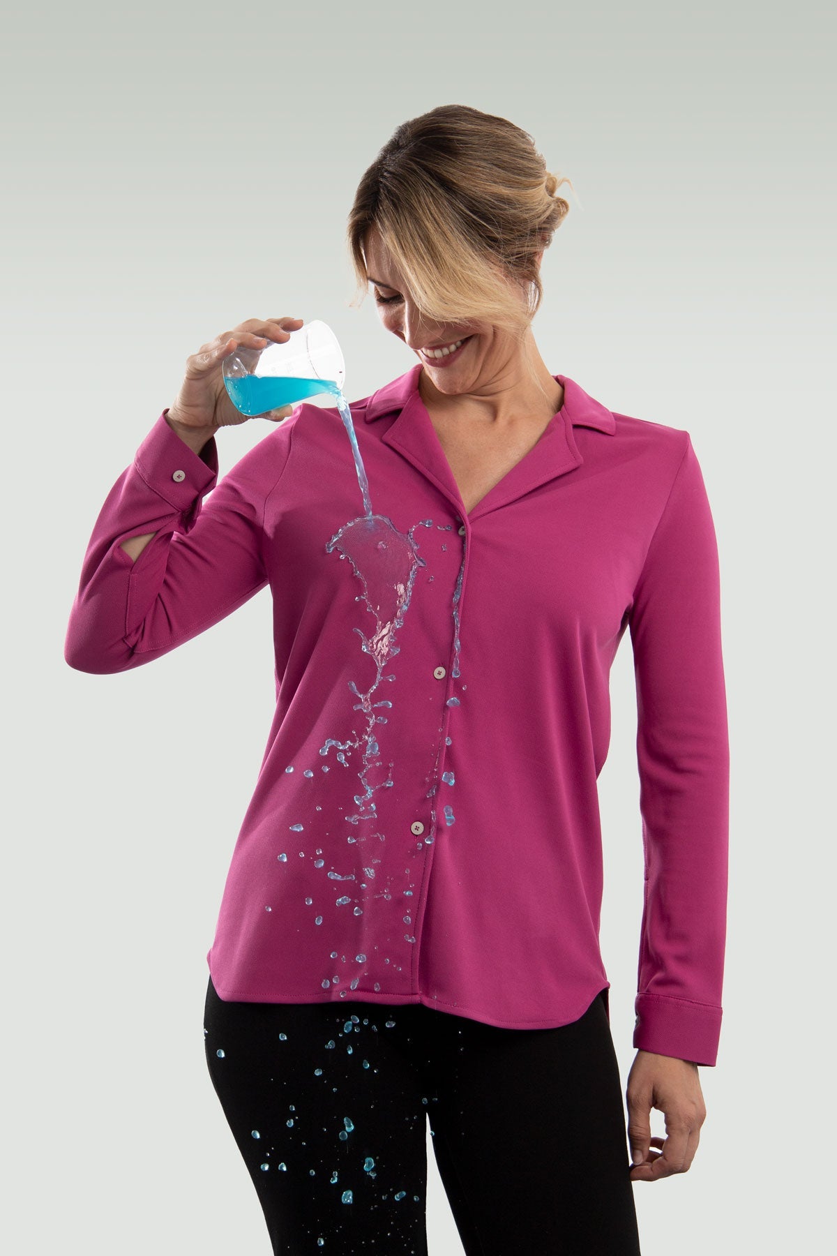 Women's bowling shirt pink geode ∞
