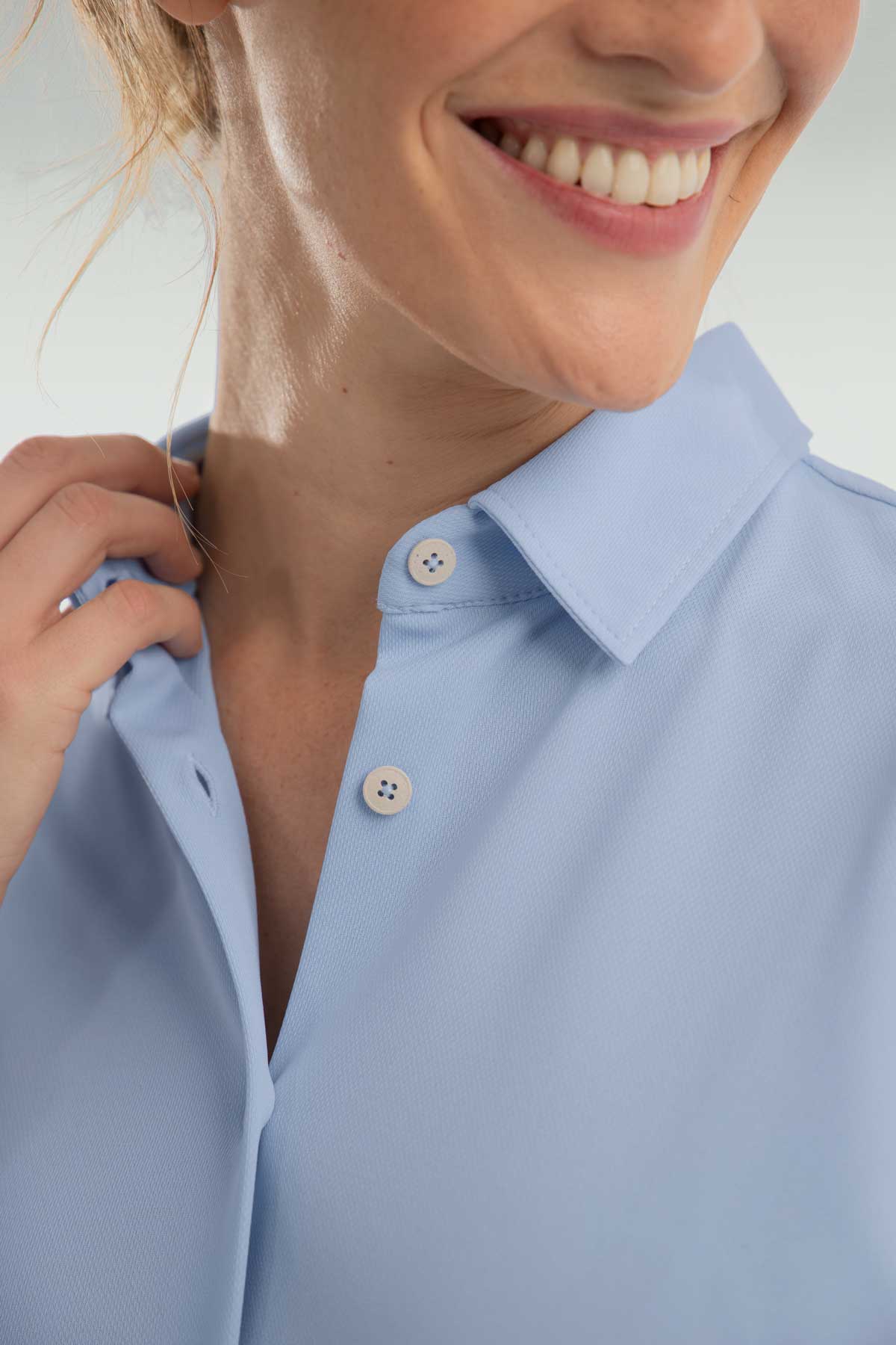 Women's oversized blue cape shirt ∞