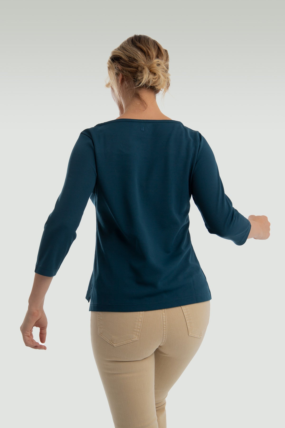 Women's boat neck t-shirt storm blue ∞