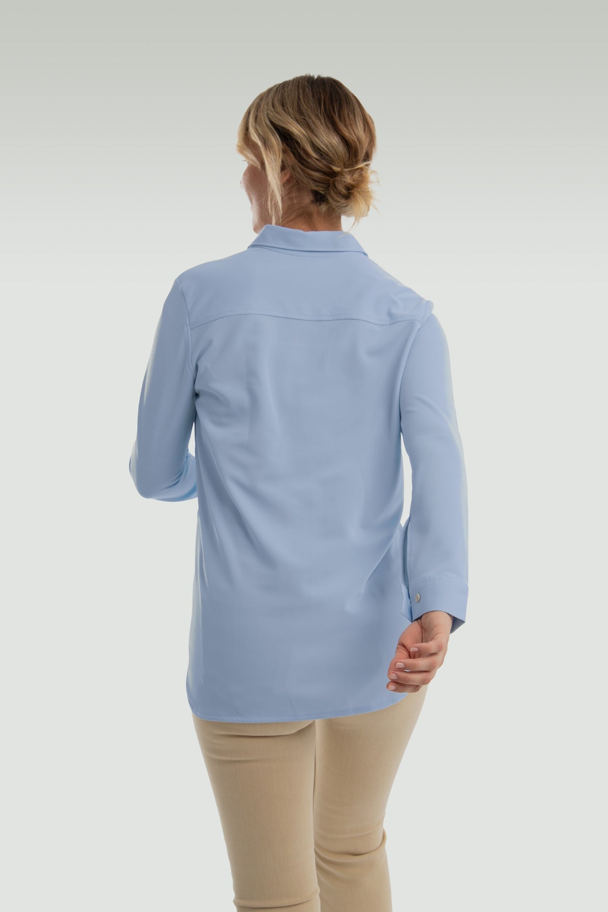 Women's oversized blue cape shirt ∞