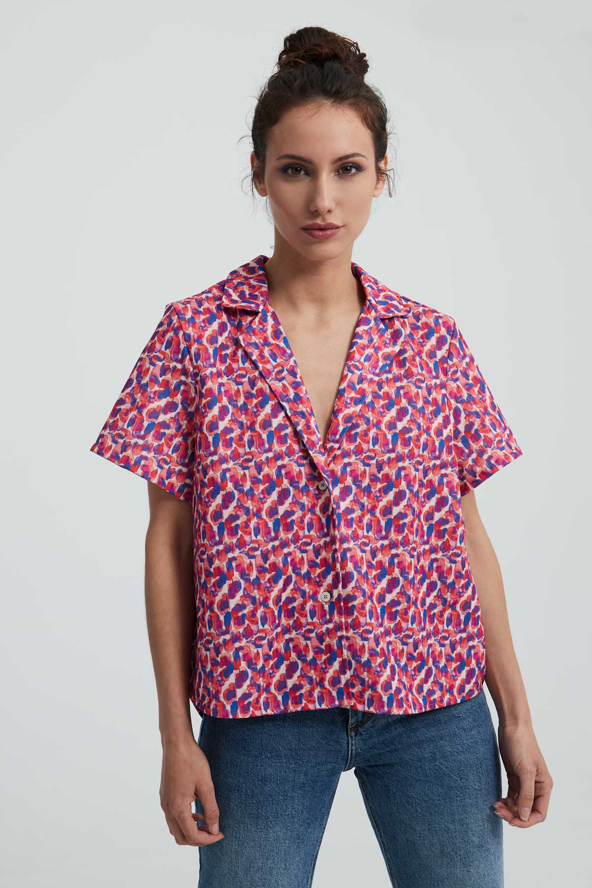 Verbena bowling shirt short sleeves