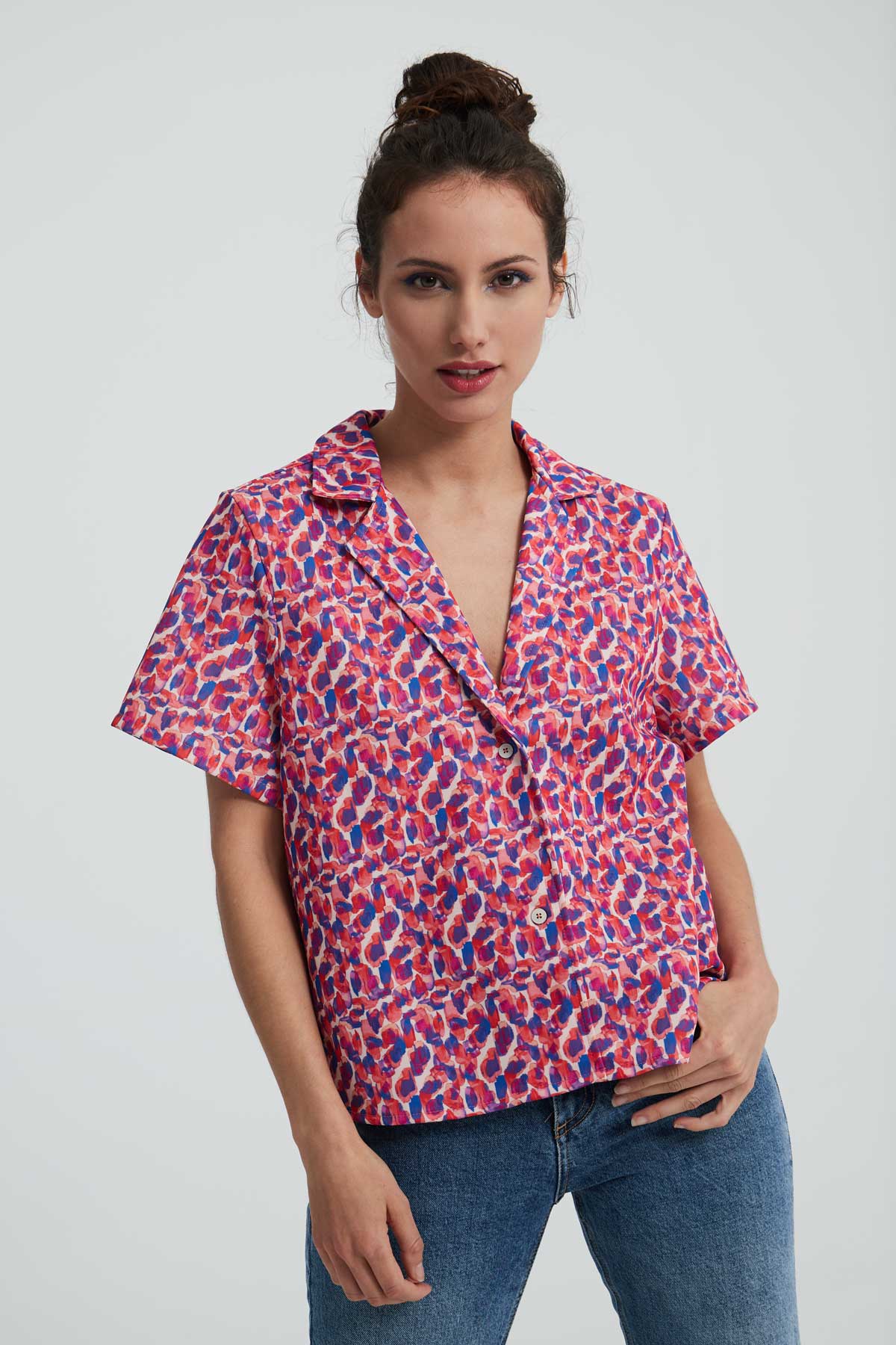 Verbena bowling shirt short sleeves