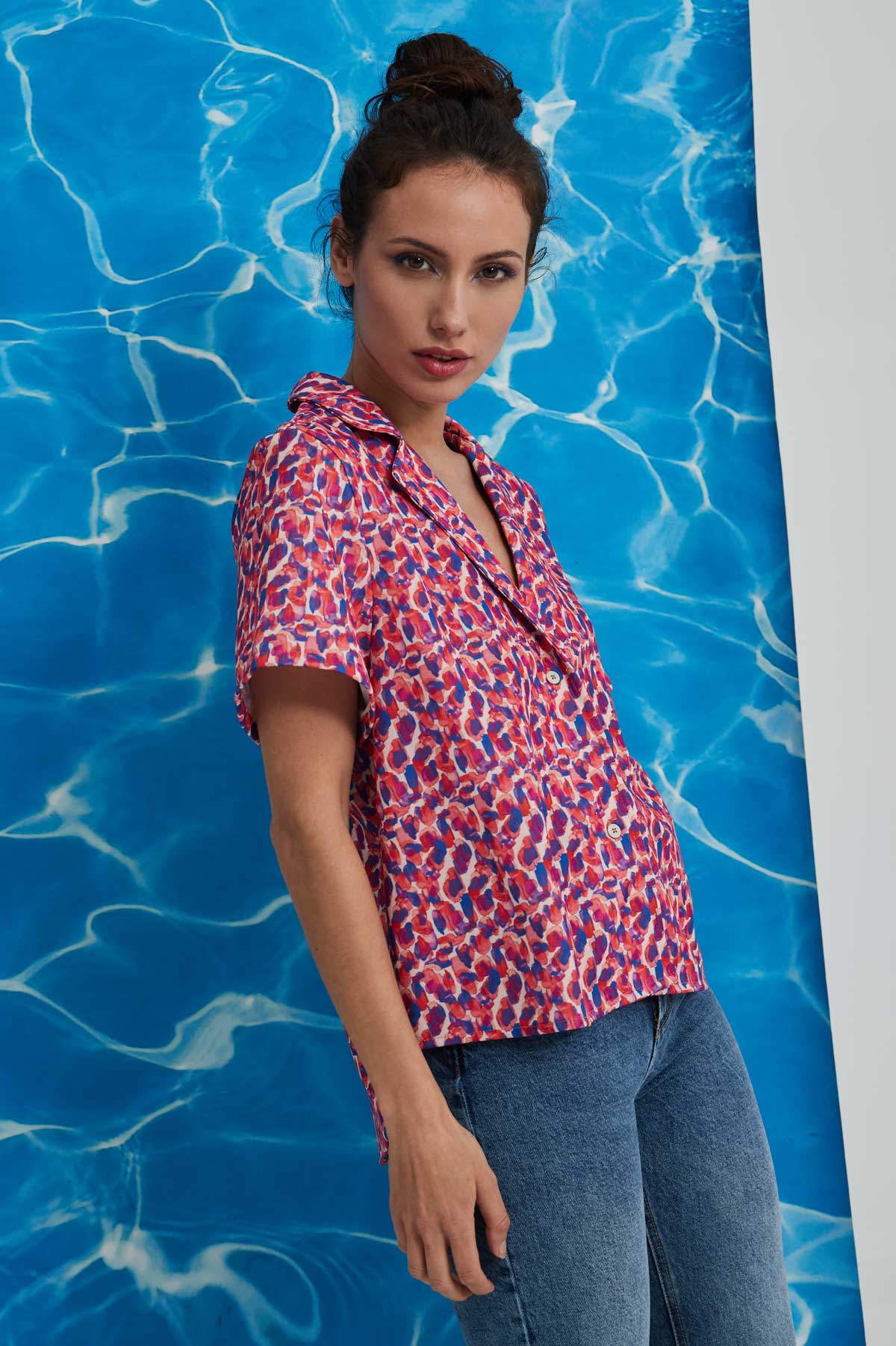 Verbena bowling shirt short sleeves