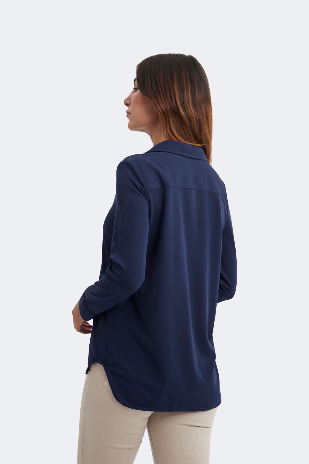 Navy blue bowling shirt ∞