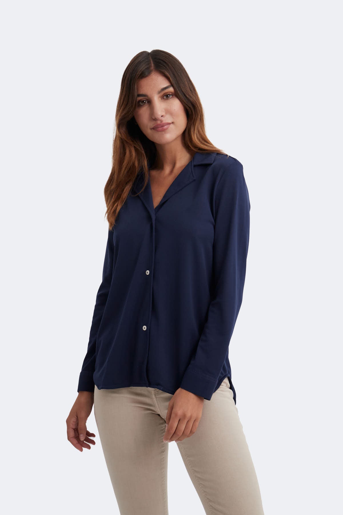 Navy blue bowling shirt ∞