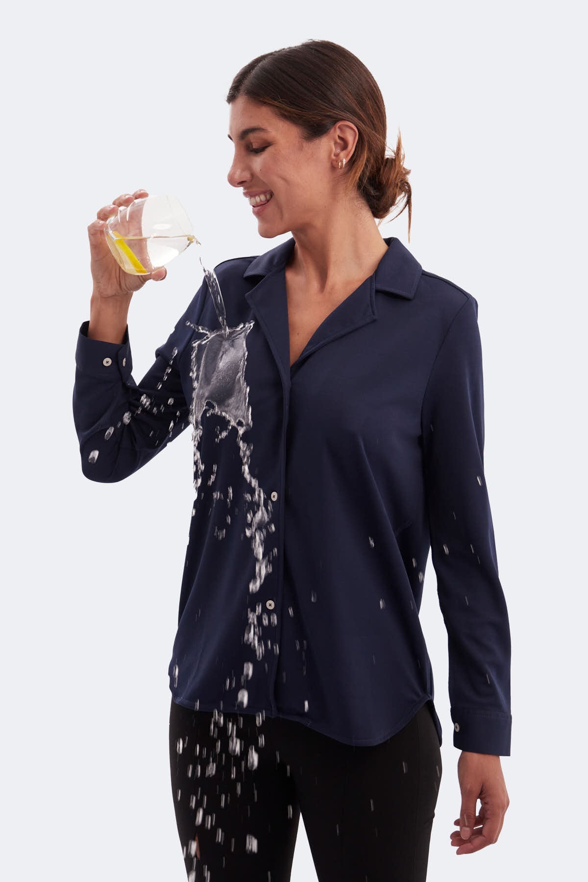 Navy blue bowling shirt ∞
