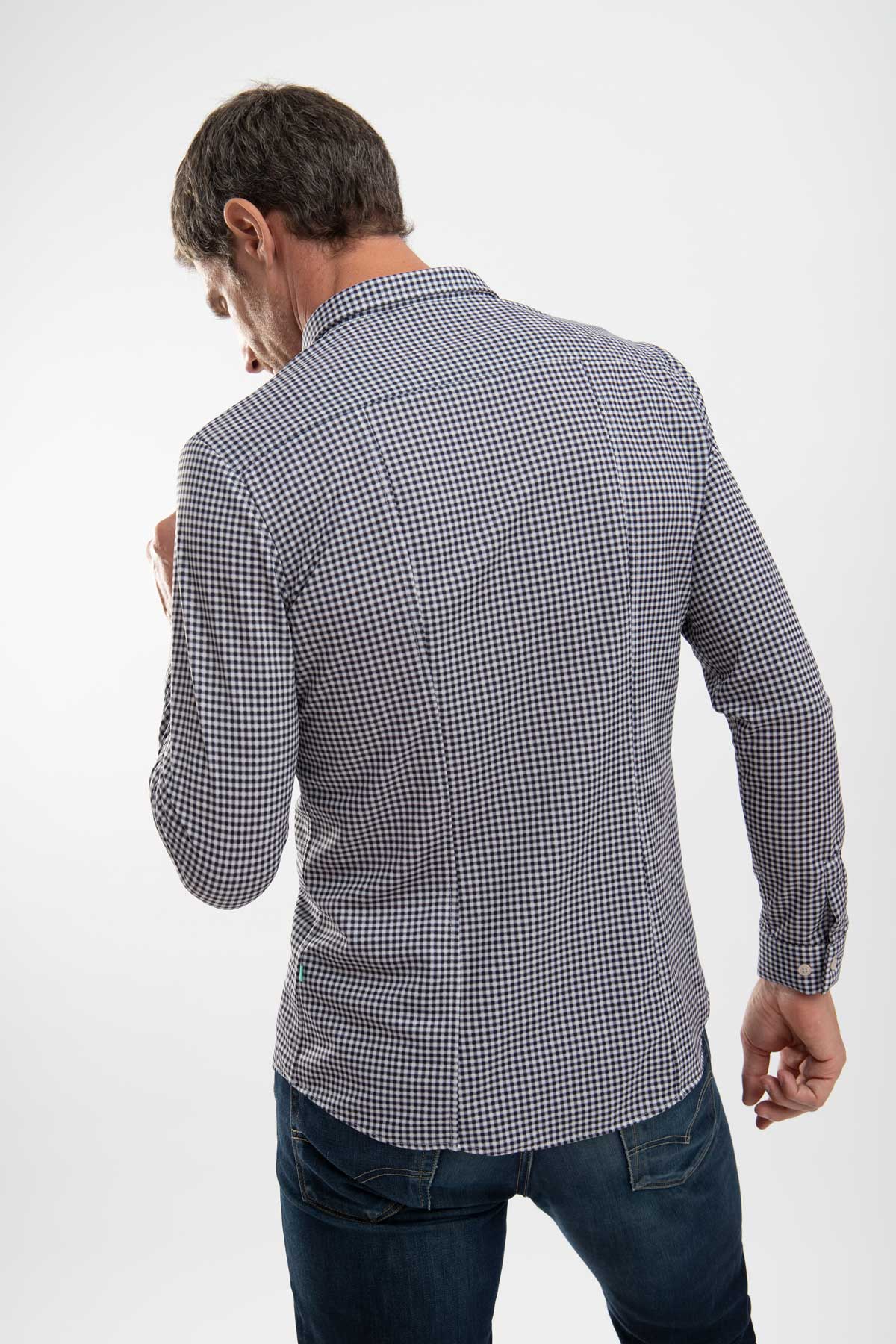 Vichy navy blue shirt