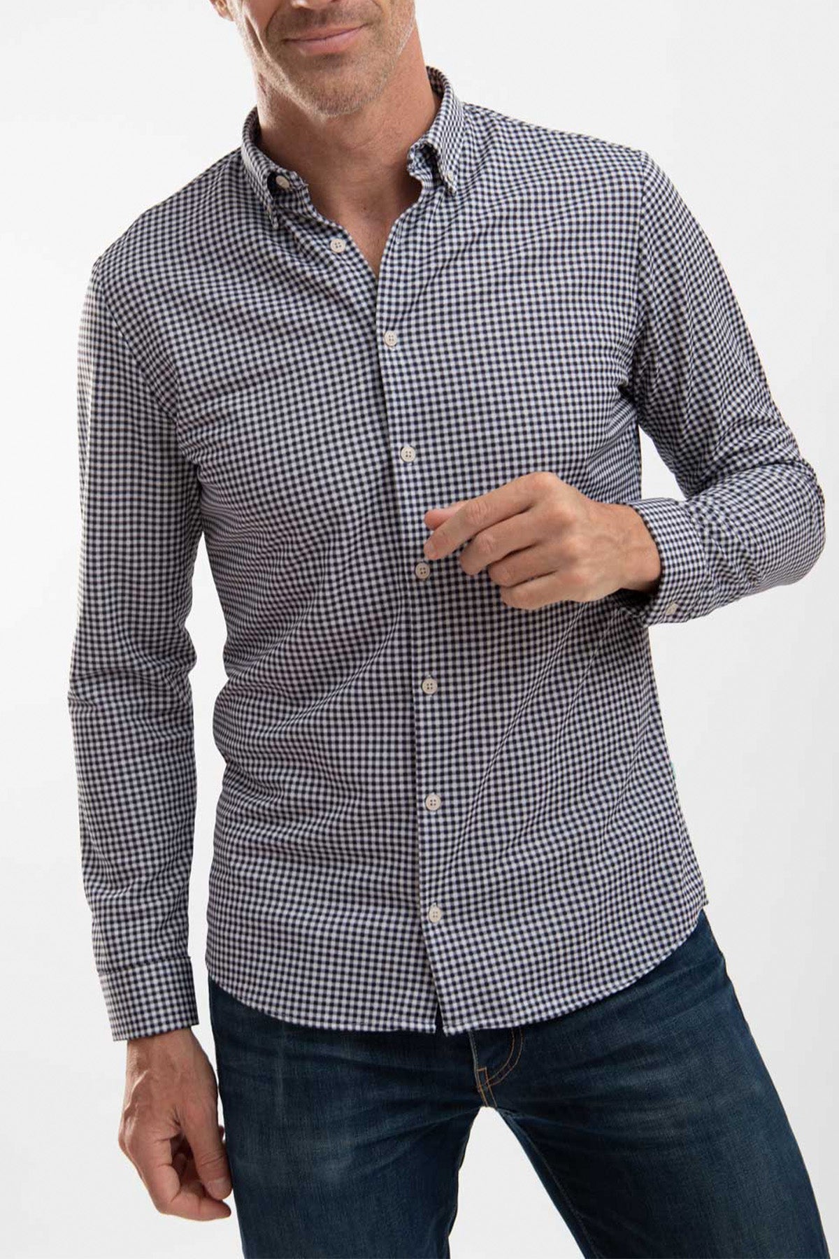 Vichy navy blue shirt