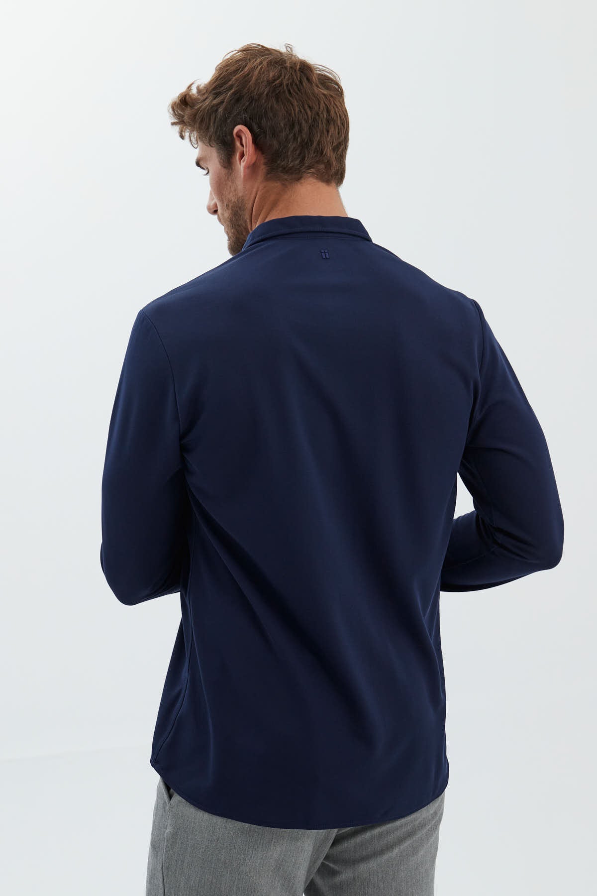 Polo azul marino de manga larga ∞