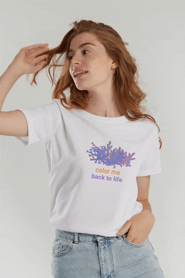 Photochromic T-shirt | color me back to orange woman ∞