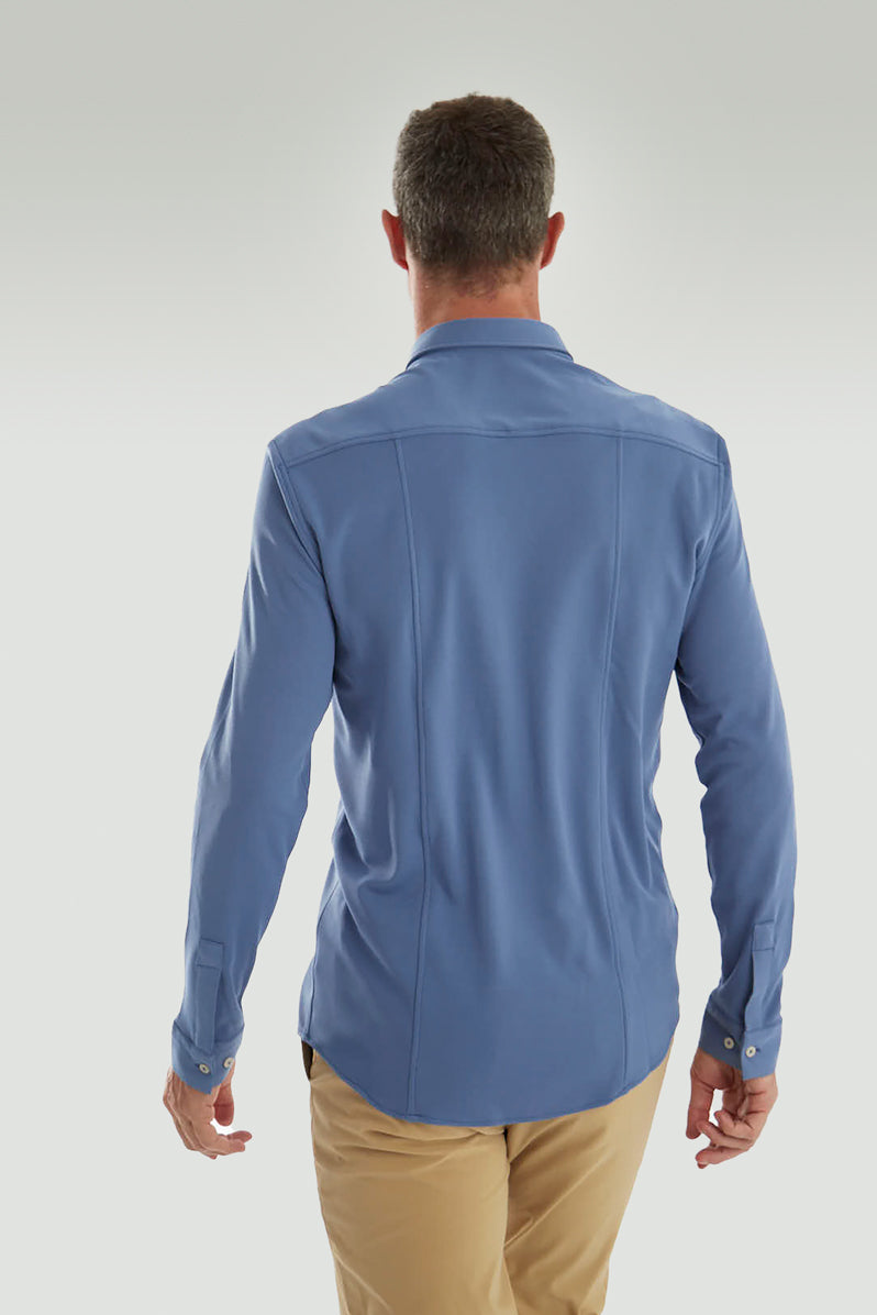 Men's casual steel blue shirt ∞