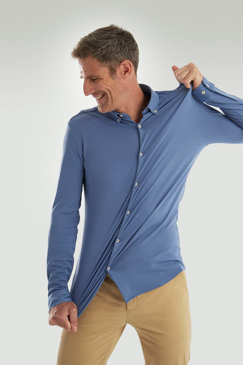 Men's casual steel blue shirt ∞