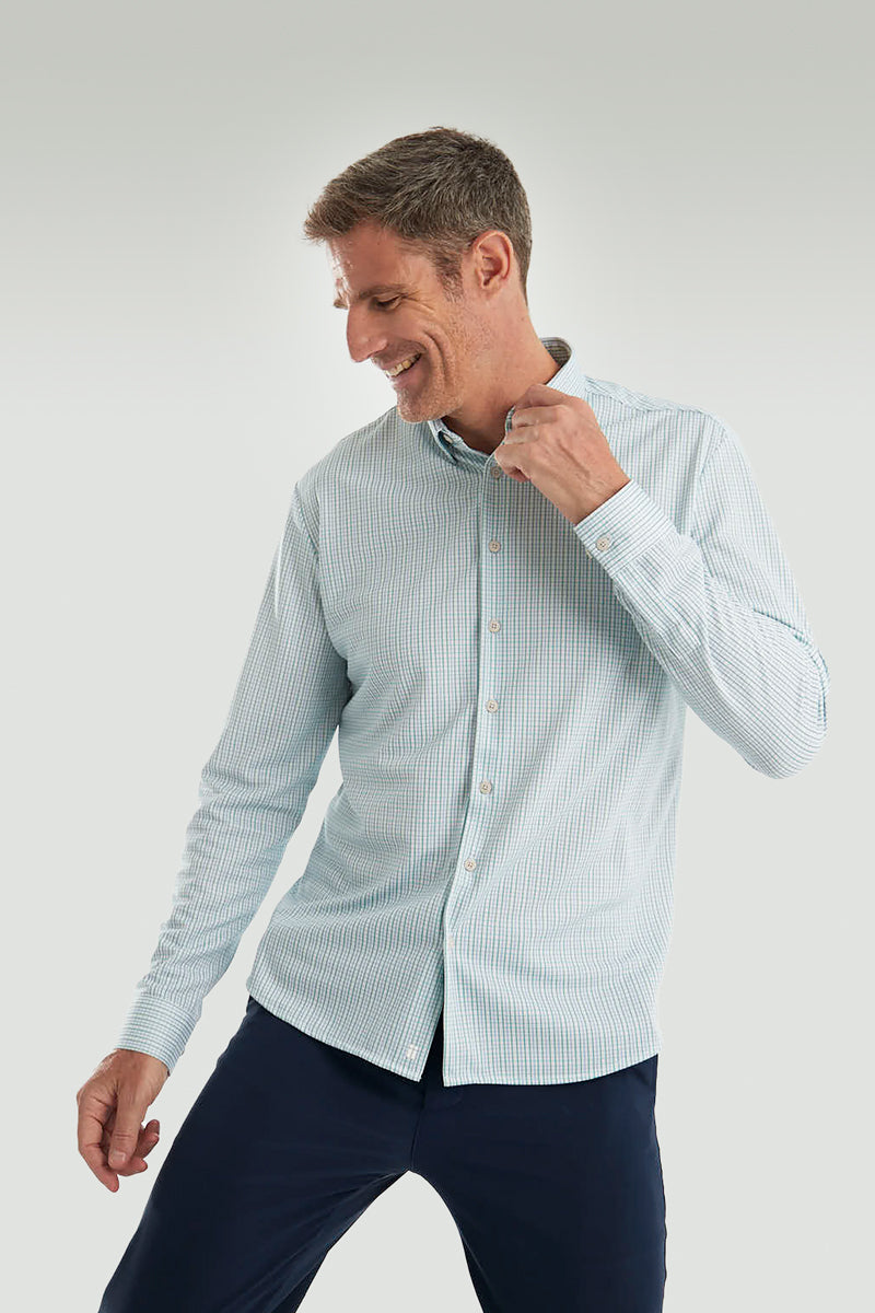 Men's casual shirt green cross ∞