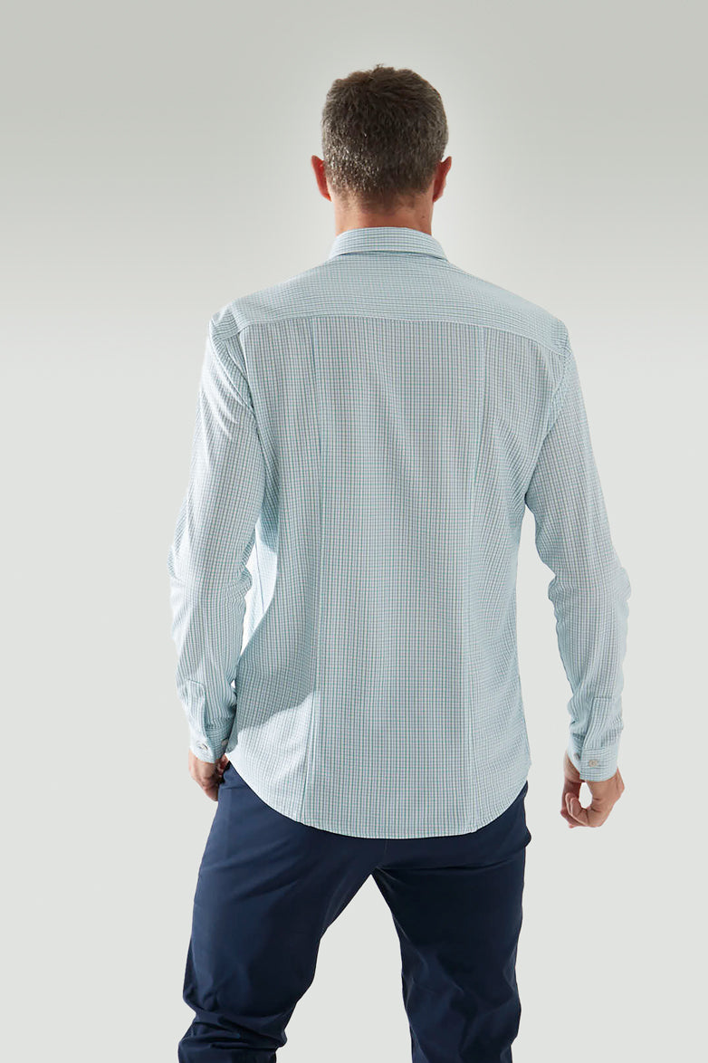 Men's casual shirt green cross ∞