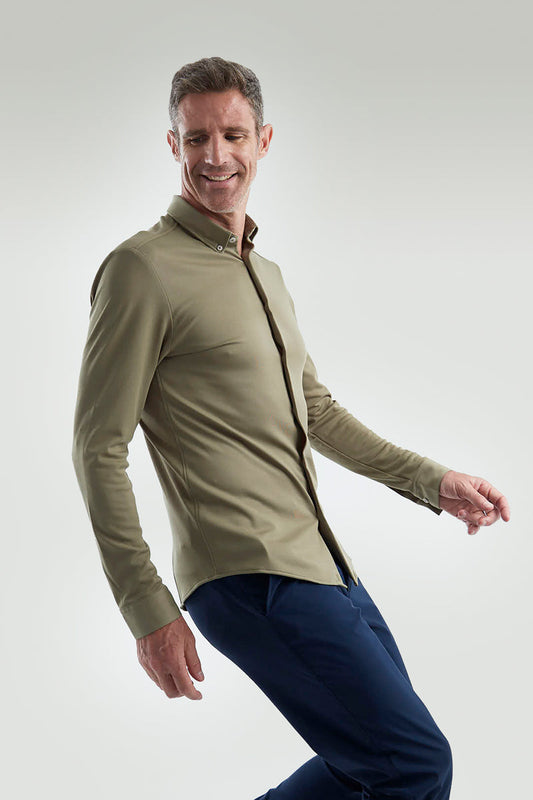 Men's casual malachite green shirt ∞