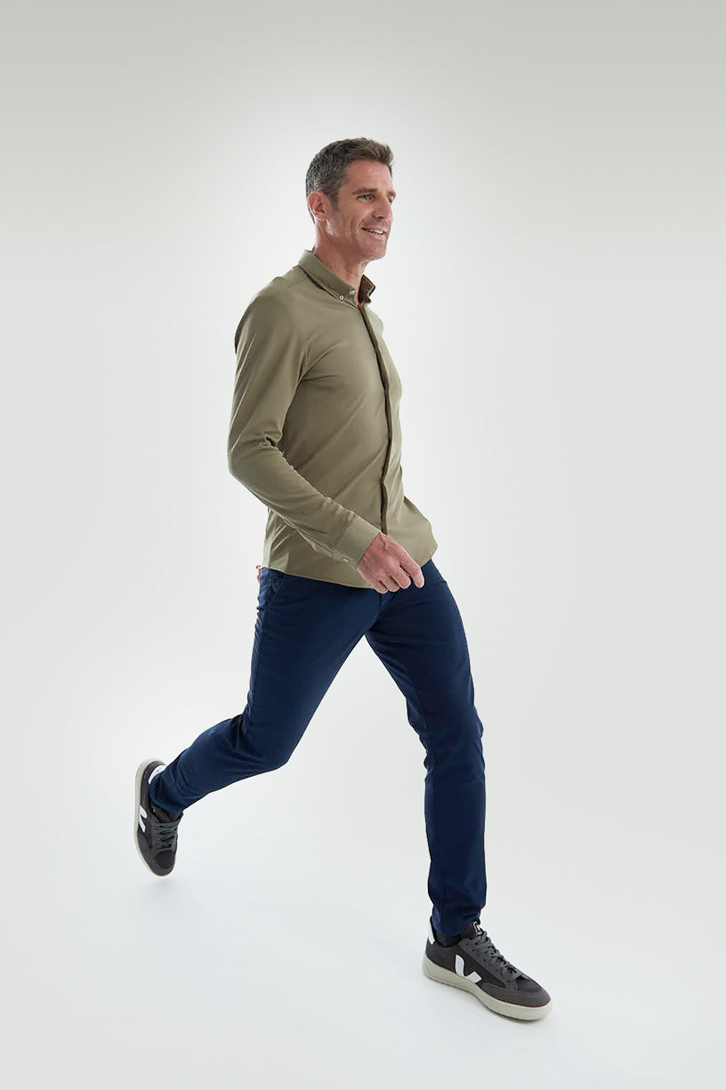 Men's casual malachite green shirt ∞