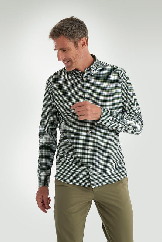 Men's casual vichy green shirt ∞