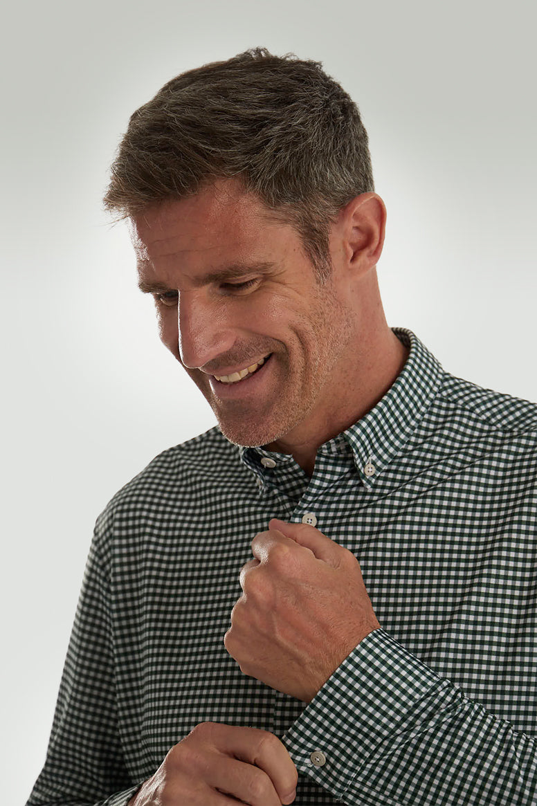 Men's casual vichy green shirt ∞