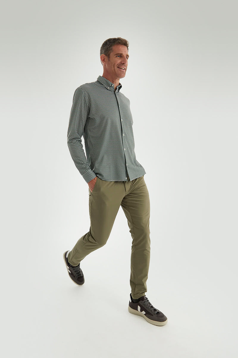 Men's casual vichy green shirt ∞