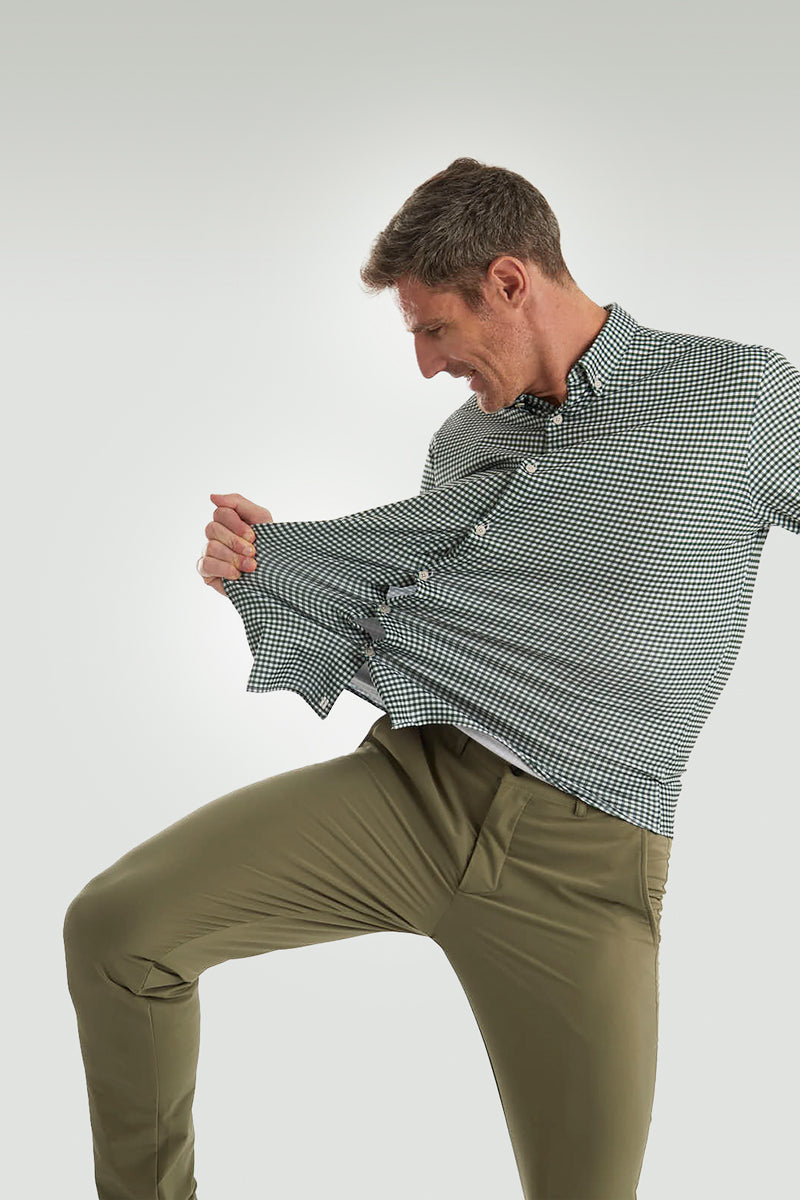 Men's casual vichy green shirt ∞