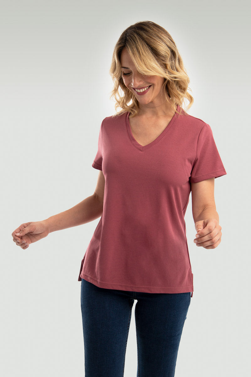 Women's Garnet V-neck T-shirt ∞