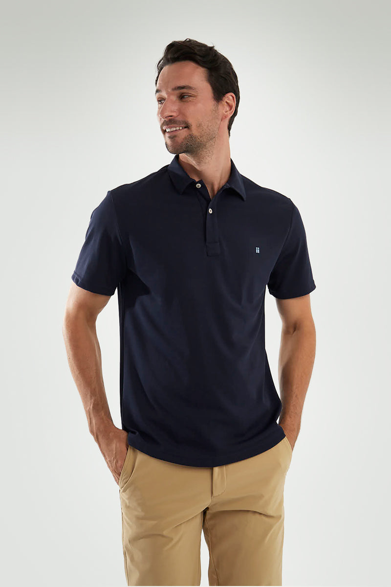 Polo manga corta azul zafiro con logo ∞