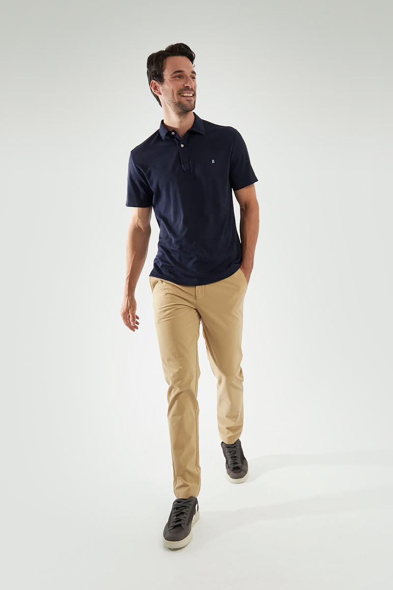 Polo manga corta azul zafiro con logo ∞