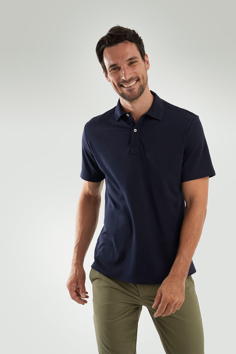 Polo manga corta azul zafiro ∞