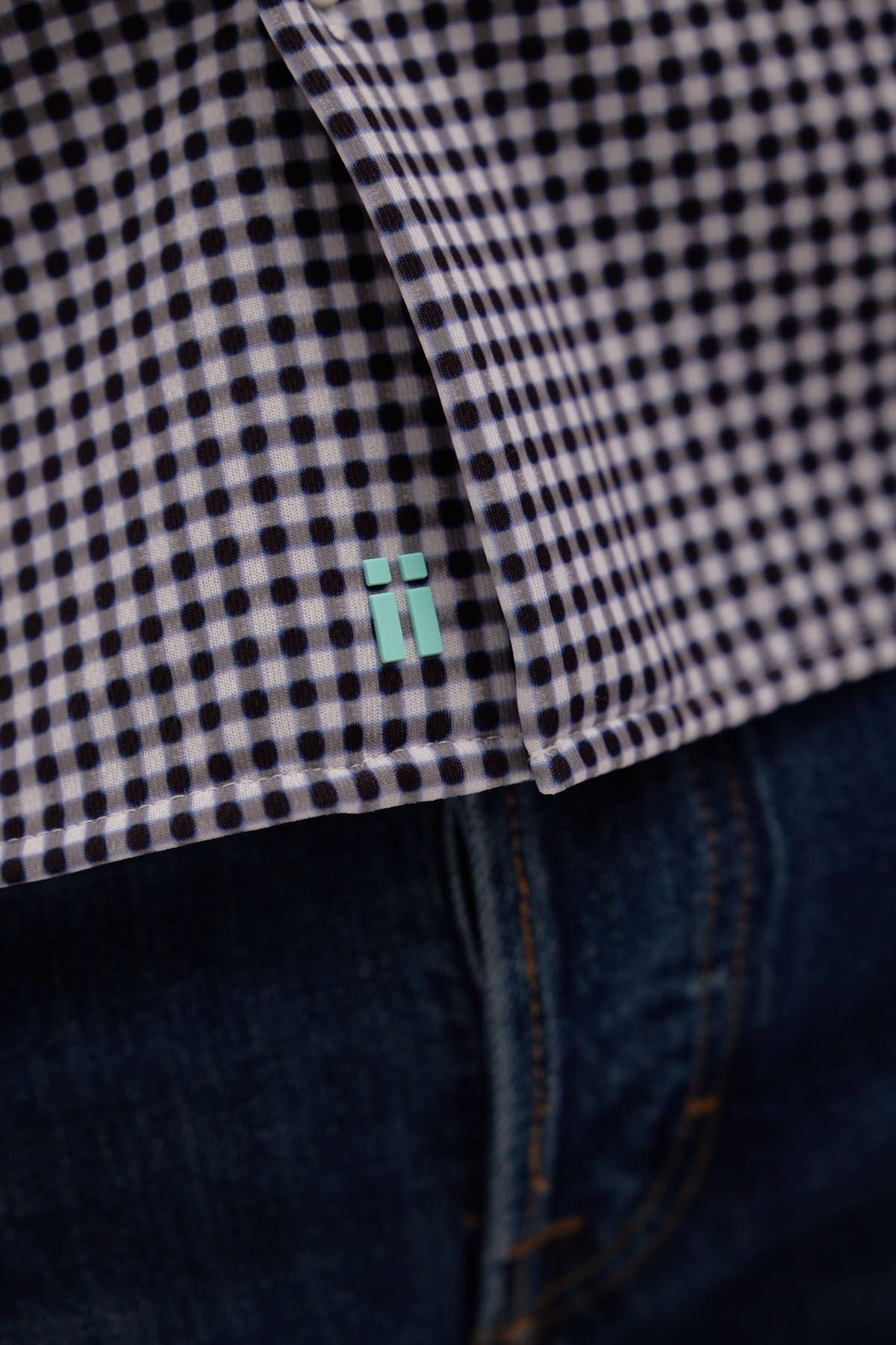 Navy blue vichy shirt ∞