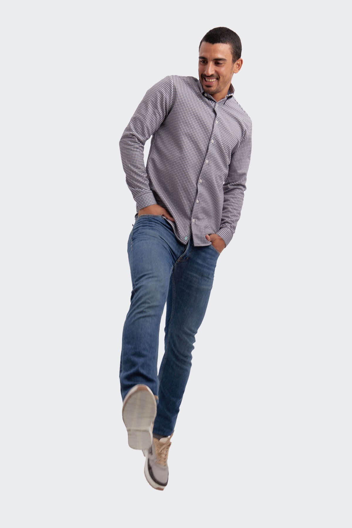 Navy blue vichy shirt ∞